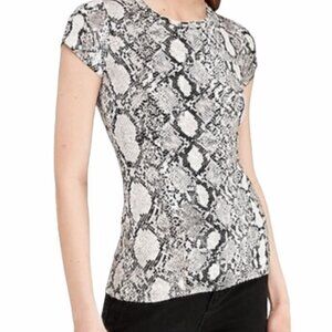 Express | Super Soft Essential Jersey Tee Snake in Ivory | Size Small